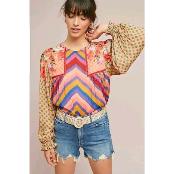 Anthropologie Tops Blnk London Anthropologie Eclectic Mixed Print